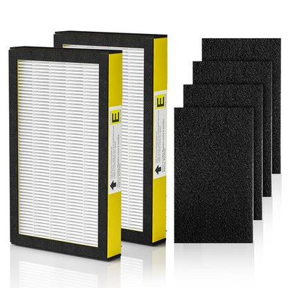 FLT4100 Replacement Filter E for Guardian AC4100, AC4100CA, AC4150BL, AC4150PCA, AC4150P Technologies Models, 2 x Hepa Filter + 4 x Activated Carbon Pre-Filter