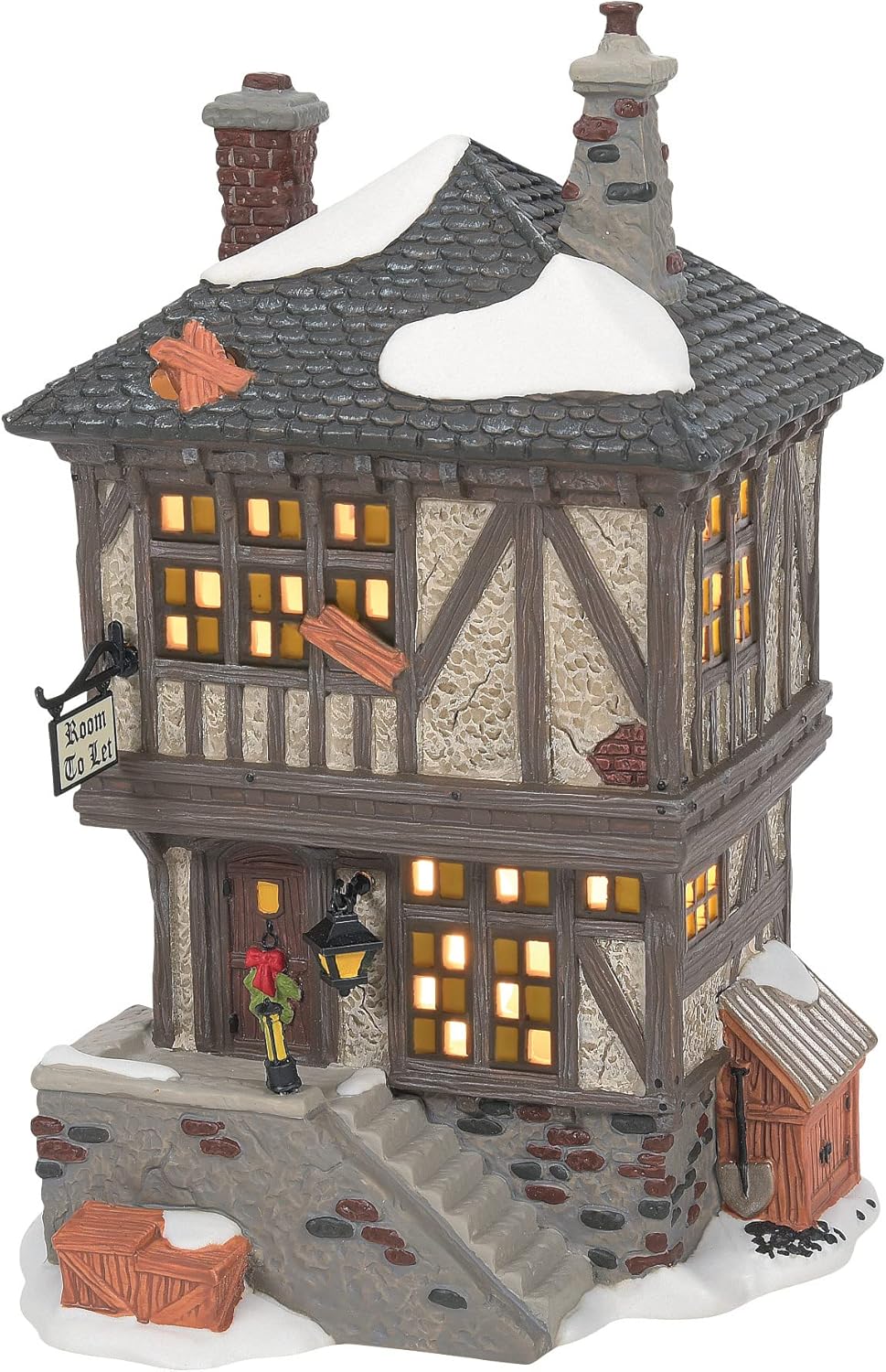 Department 56 Porcelain Dickens Village - A Christmas Carol Miner's Home Building & Figurine Set | 7.87 Inch, Multicolor
