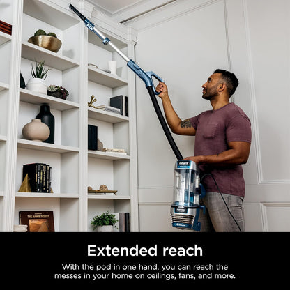 Shark AZ3002 Stratos Upright Vacuum - DuoClean PowerFins & HairPro Technology, Navy (Renewed)