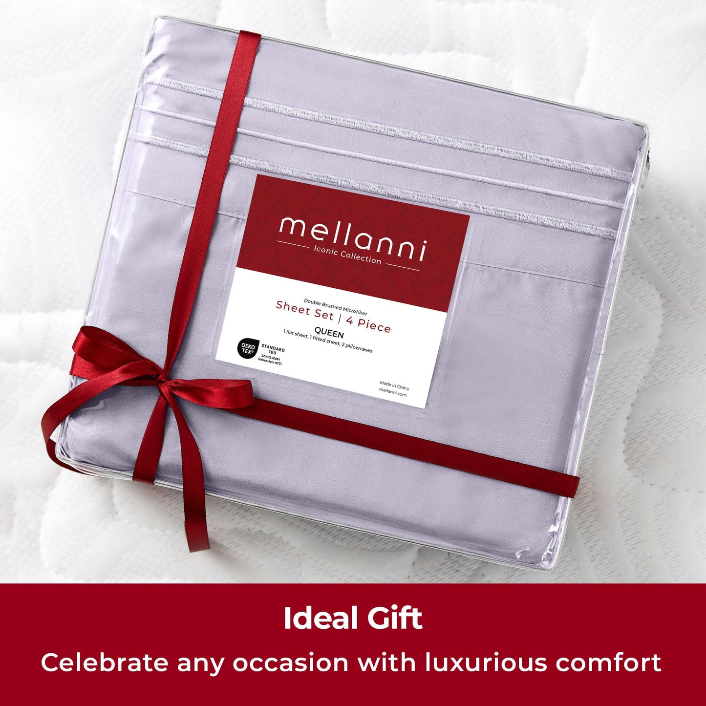 Mellanni Extra Deep Twin XL Sheets - 3 PC Iconic Collection Bedding - Hotel Luxury, Ultra Soft, Cooling Bed Sheets - Wrinkle, Fade, Stain Resistant (Twin Extra Long, Lavender)