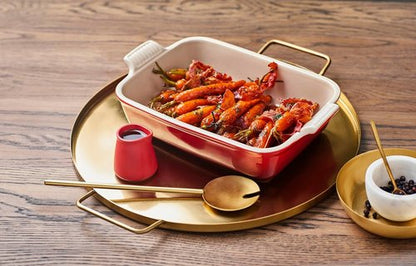 Le Creuset Stoneware Heritage Rectangular Dish - 2.5 Qt. (10.5" x 7") in Cerise - Durable & Stylish