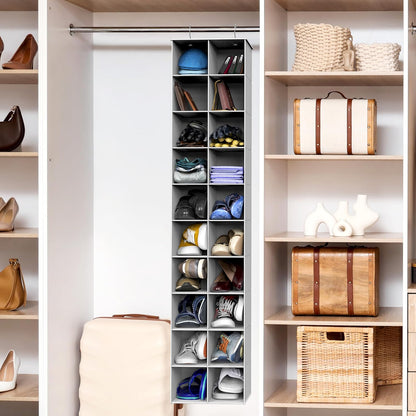 Simple Houseware 20-Section Hanging Shoe Organizer - Gray Closet Storage Solution