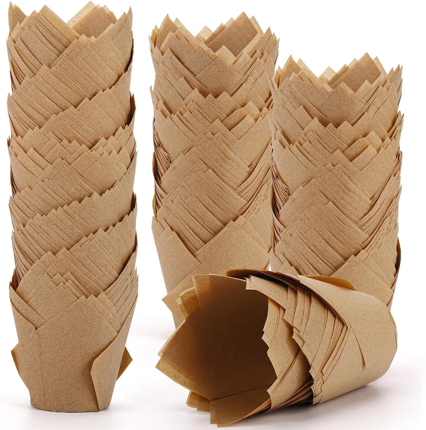 Regine Switzerland Tulip Muffin Liners - 600 Pcs Brown Cupcake Baking Cups for Parties & Holidays