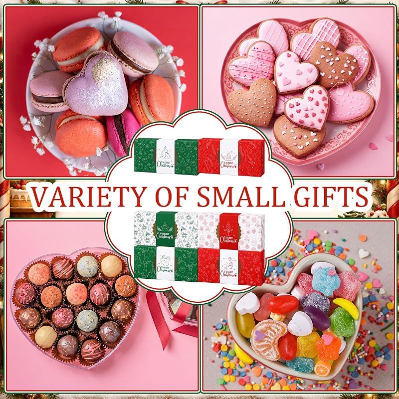 Christmas Cookie Boxes 24-Pack 12 x 5.5 x 2.5 in Assorted Gift Boxes Set