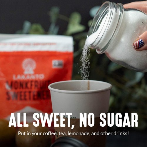 Lakanto Monk Fruit Sweetener - Classic White Sugar Substitute for Baking & Beverages | Gluten-Free, Low Carb, 1 LB