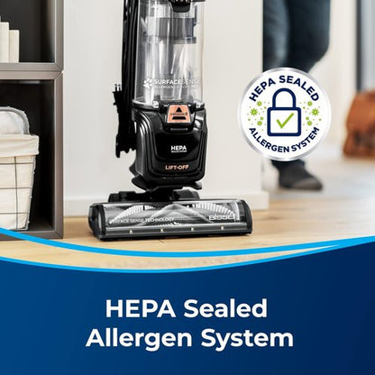 Bissell SurfaceSense Pet Upright Vacuum - Tangle-Free Brush Roll, LED Headlights & Lift-Off Technology