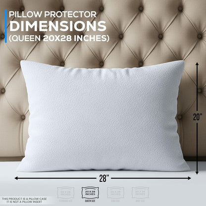 Utopia Bedding Waterproof Pillow Protectors - Set of 4 Queen Size Terry Covers | Bed Bug & Dust Mite Proof