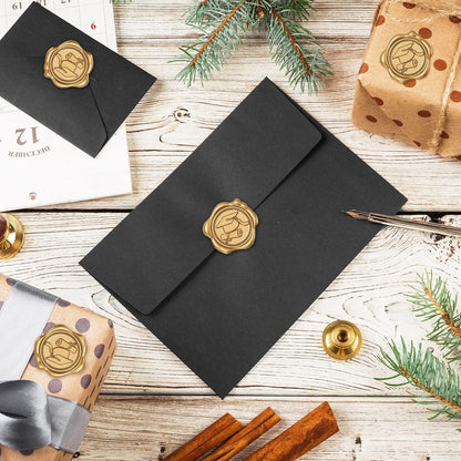 Whaline Graduation Wax Seal Stickers - 50 Pcs Gold 3D Self-Adhesive Caps for DIY Invitations & Gifts