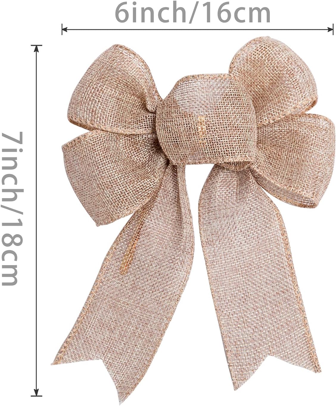 Mini Rustic Jute Bows - Burlap Wreaths for Christmas Tree Topper | Perfect for Weddings & Parties