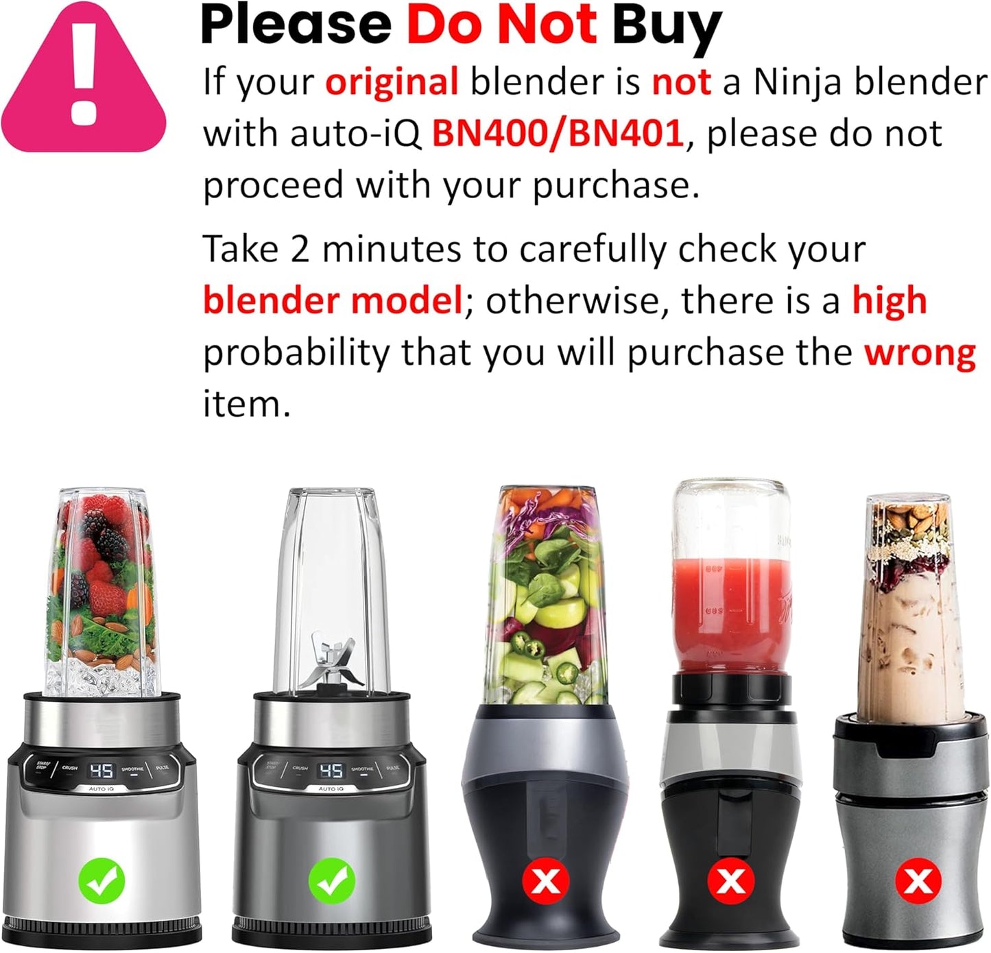 Ninja Nutri Pro BN401 Blender Adapter | Blend Directly in Glass Jar - Dishwasher Safe Attachment