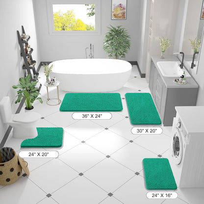 OLANLY Bathroom Rugs - Extra Soft Absorbent Chenille Mats | Quick Dry, Machine Washable, 36x24 Emerald