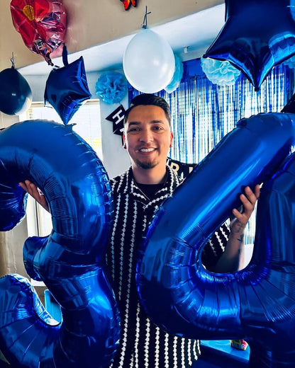 Number 6 Balloon by [Brand Name] - 40 Inch Night Blue Foil Balloon for 6th Birthday Party Decorations