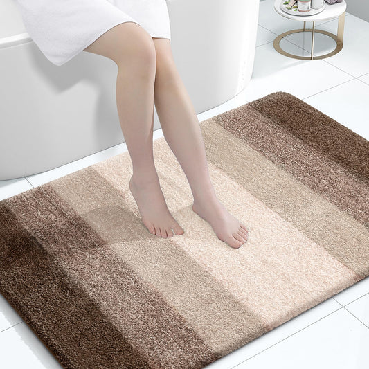 OLANLY Large Bathroom Rugs Mat 44x32, Extra Soft Absorbent Microfiber Bath Rugs, Rubber Backing, Quick Dry, Washable Bath Mats for Bathroom Floor, Tub and Shower, Home Decor Accessories, Light Brown