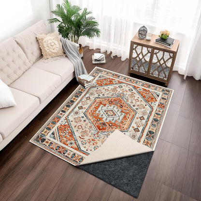 Skiennix 100% Waterproof Rug Pad - Non-Slip 8x10 ft Carpet Pad for All Floors | Secure & Soft Support