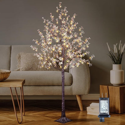 6FT Lighted Gypsophila Tree with 176 LED Lights - Pink Variation, Indoor/Outdoor Decor