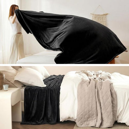 Bedsure GentleSoft Fleece Blanket - King Size Black Plush Cozy Microfiber, 108x90 Inches