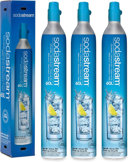 SodaStream CO2 Gas Carbonation Bundle - 3 Cylinders for Fizzi, OneTouch, Jet & More - Never Run Out of CO2 Again