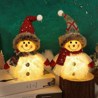 Juegoal Lighted Snowman Figurines - 10 Inch Christmas Table Decorations | Battery Operated Holiday Ornaments