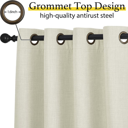 NICETOWN Blackout Thermal Insulating Curtain Valances - 30 Inch Length, 2 Panels for Kitchen & Bathroom (Natural)