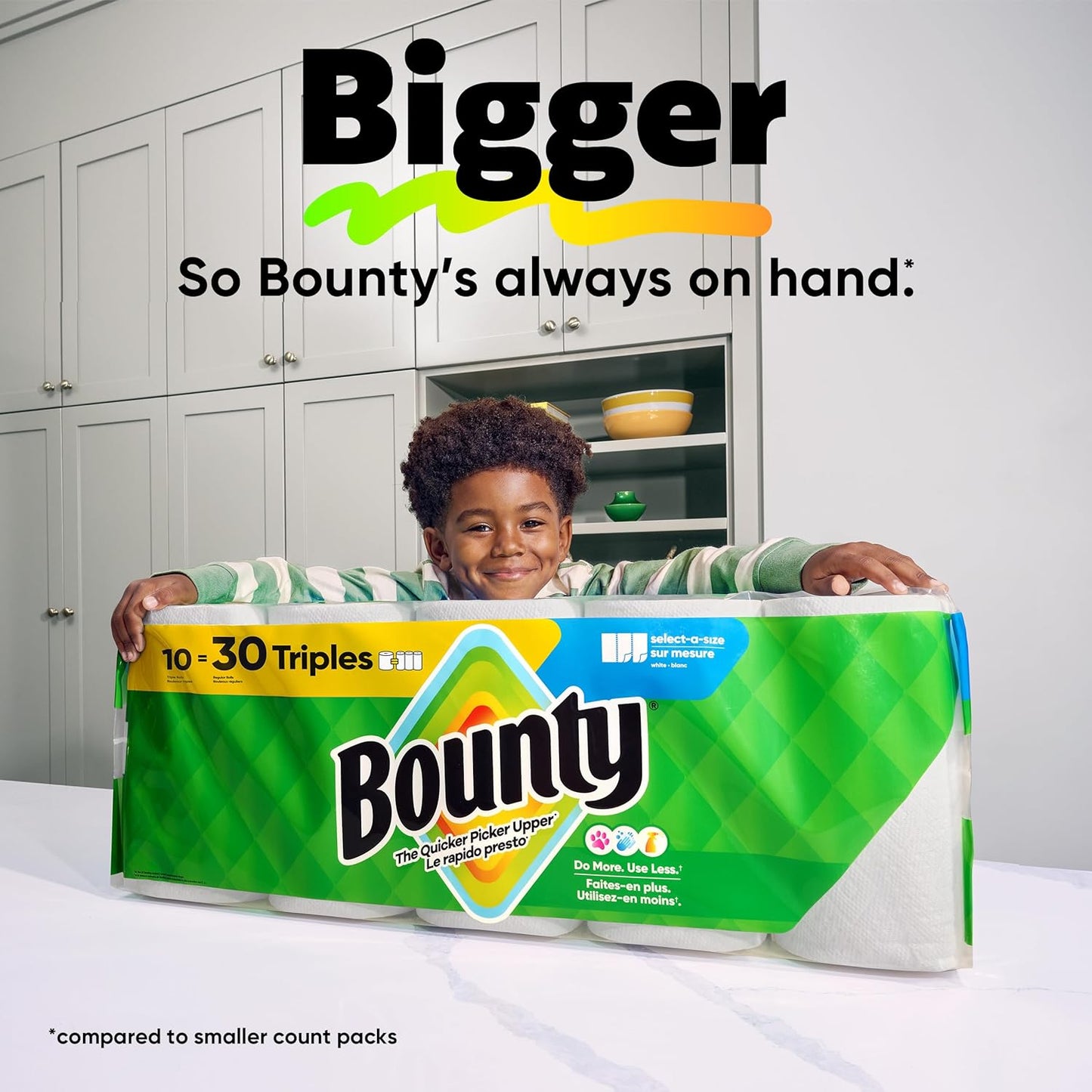 Bounty Select-A-Size Paper Towels - White, 2 Triple Rolls for Ultimate Absorbency | 6 Regular Rolls Equivalent
