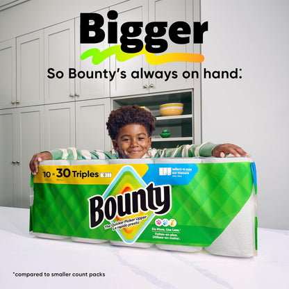 Bounty Select-A-Size Paper Towels - White, 2 Triple Rolls for Ultimate Absorbency | 6 Regular Rolls Equivalent