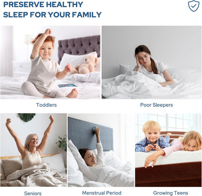 Skiennix Waterproof Mattress Protector - Noiseless Queen Size Pad with Deep Pocket | Soft & Breathable Gray Cover