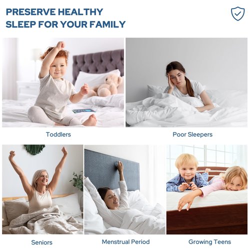 BEDLORE Waterproof Mattress Protector, Queen Size Noiseless Mattress Pad with Deep Pocket 6"-18" Depth, Soft Breathable Bed Mattress Cover Washable for Home, Bedroom, Hotel (Navy Blue)