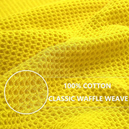 Homaxy Kitchen Dish Cloths - Ultra Soft 100% Cotton Waffle Weave, Quick Drying, 12x12 Inches, 6-Pack, Yellow