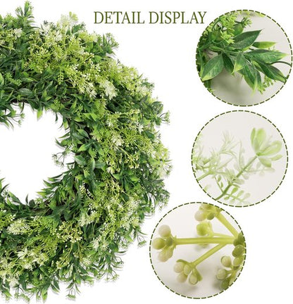 Eucalyptus Wreath by [Brand Name] - 28 Inch Large Artificial Green Leaves | Year-Round Home Decor