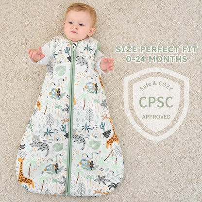 Yoofoss Baby Sleep Sack 6-12 Months, TOG 2.5 Baby Wearable Blanket with 2-Way Zipper, 100% Organic Cotton Fabric Winter Newborn Sleeping Sack, Warm Soft Comfy