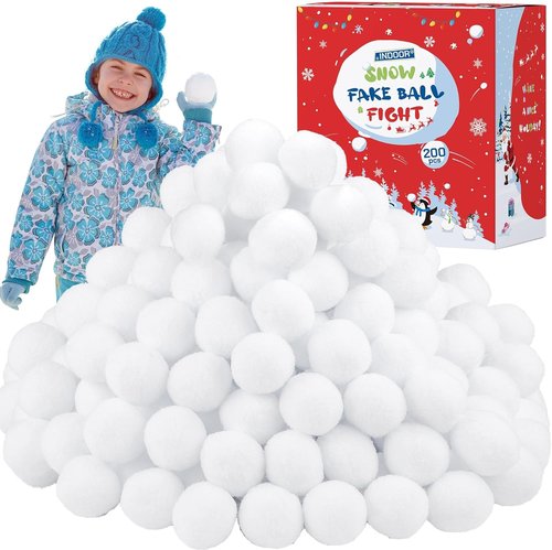 Fovths 200 Pack Snow Toy Balls - Realistic 2-Inch Fake Snowballs for Indoor & Outdoor Winter Fun