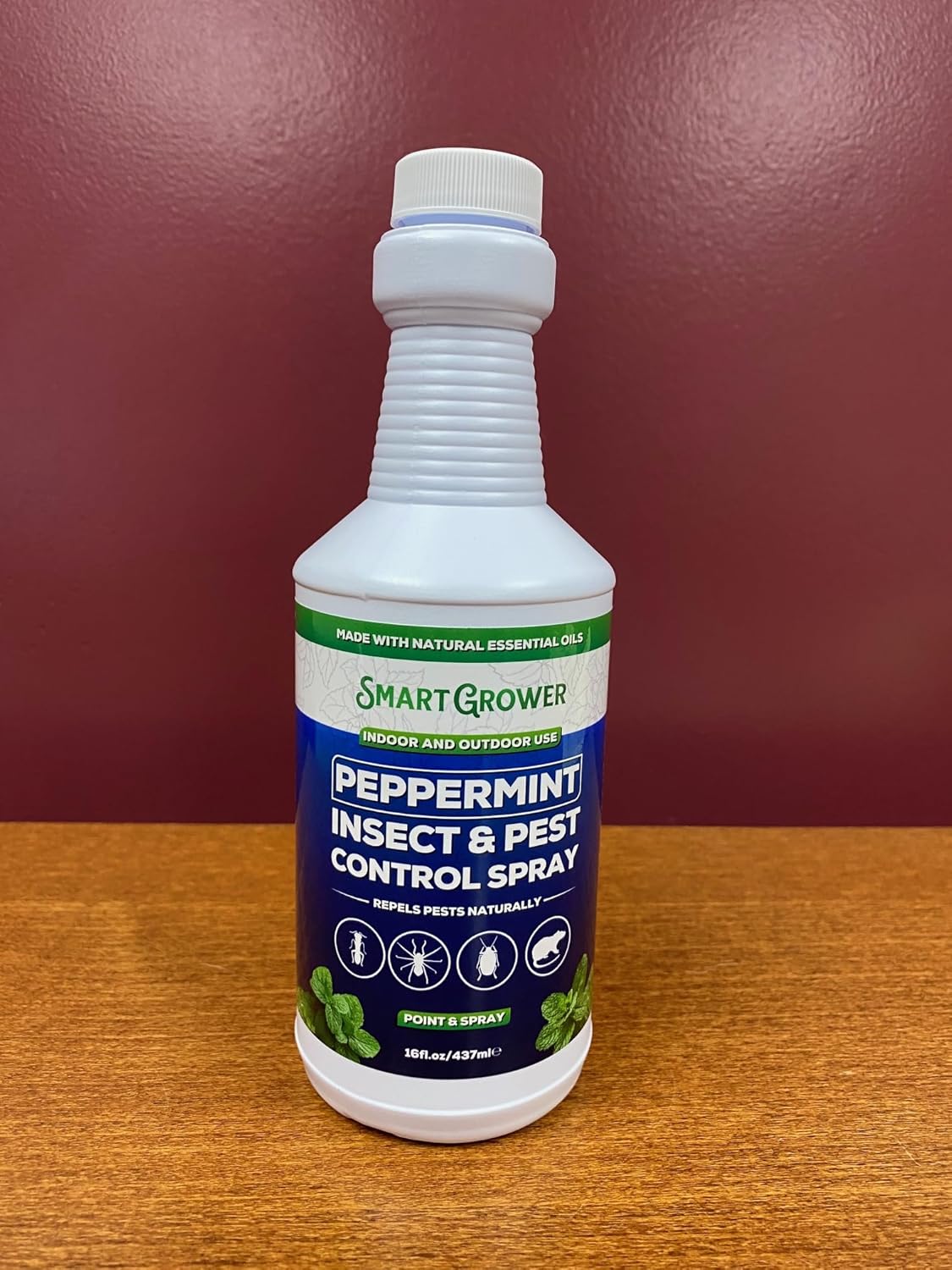 Smart Grower Peppermint Oil Insect & Pest Control Spray - Maximum Strength, 16 FL OZ | Repels Mice, Spiders, Ants