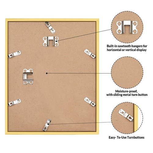LaVie Home 16x20 Picture Frame for Wall Display, 16x20 Gold Picture Frame with HD Plexiglas, 16 x 20 Poster Frame 1 Pack, Display Frame for Vertical or Horizontal, Classic Collection