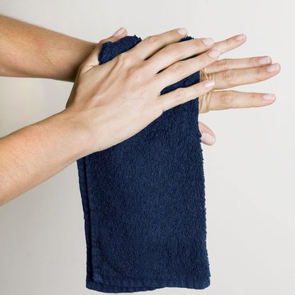 Utopia Towels 24 Pack Cotton Washcloths Set - 100% Ring Spun Cotton, Premium Quality Flannel Face Cloths, Highly Absorbent and Soft Feel Fingertip Towels (Navy)