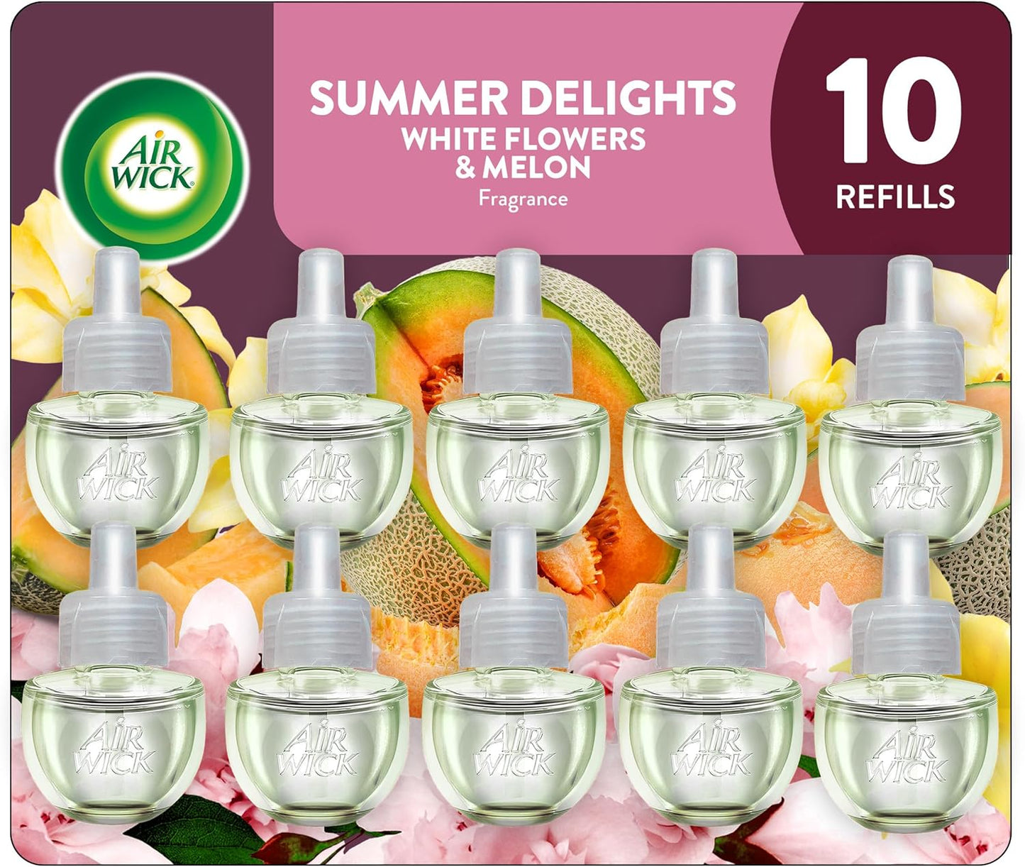 Air Wick Scented Oil Refill - Summer Delights | Eco-Friendly Air Freshener, 10ct