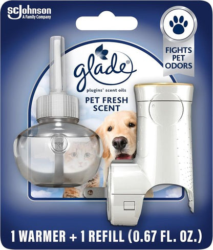 Glade PlugIns Air Freshener Starter Kit - Pet Fresh Scent | Includes 1 Warmer & 1 Refill, 0.67 Fl Oz