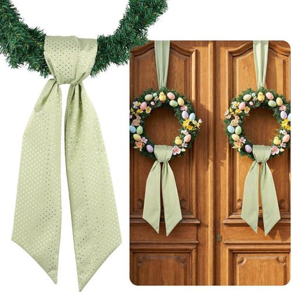 Green Gold Glitter Wreath Sash - 54 Inch for Christmas & Year-Round Decor | 2 Pack