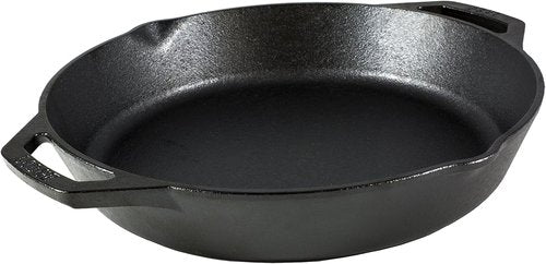 Lodge Cast Iron Frying Pan - Seasoned Dual Handle Design - Even Heat Distribution - 12 Inch, PFAS-Free