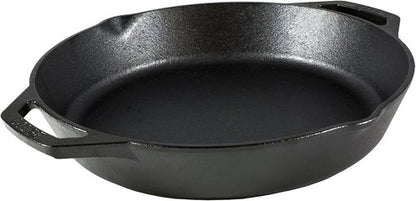Lodge Cast Iron Frying Pan - Seasoned Dual Handle Design - Even Heat Distribution - 12 Inch, PFAS-Free