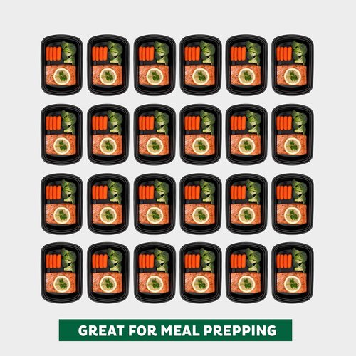 Freshware Meal Prep Containers - 50 Pack, 1 Compartment, BPA Free, Stackable & Microwave Safe (32 oz)