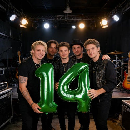 Balloon 14 | Large Dark Green 40-Inch Foil Number 14 Birthday Decorations for Weddings & Events