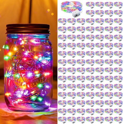 Fairy Lights 100 Pack - 7Ft 20 LED Twinkle String Lights | Battery Operated & Waterproof for Parties, Weddings & Holidays