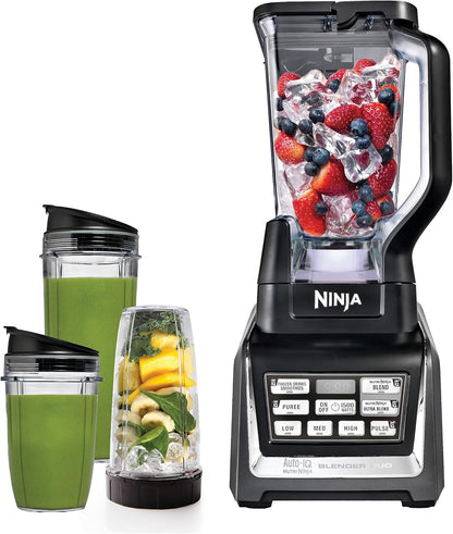 Ninja BL642 Nutri Ninja Blender - 1200W Auto-iQ Base with 72 oz. Pitcher & To-Go Cups | Black