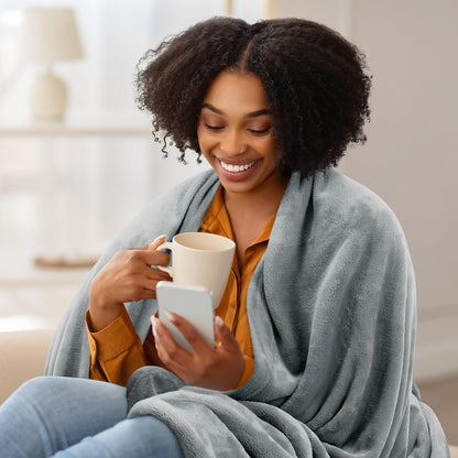 Utopia Bedding Fleece Blanket - Luxury Soft Microfiber in Ash Grey | Full Size 90x84 Inch