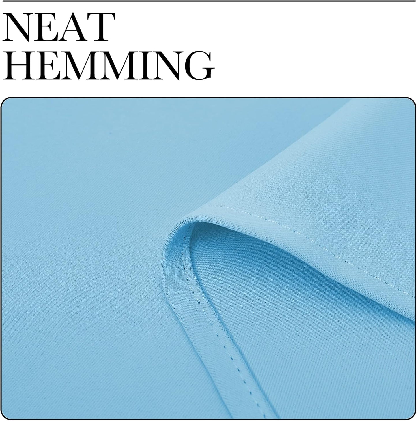 NICETOWN Blue Room Darkening Panels - Extra Long 95" Curtains for Nursery & Dining Room (2 Pieces, 42" Wide)