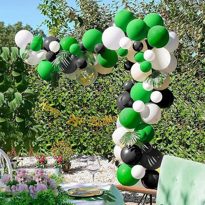 50Pcs Green & Black Balloons - 12 Inch Latex Balloons for Video Game & Football Theme Parties