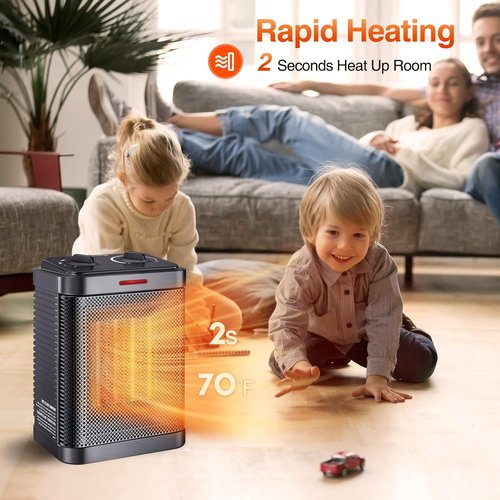**Regine Switzerland 1500W PTC Ceramic Space Heater - Rapid Heating, 3 Modes, Safety Features | Ideal for Bedroom & Office**