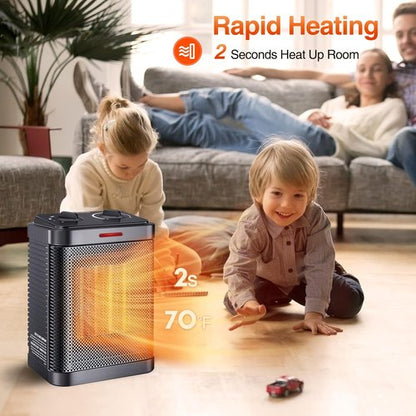 **Regine Switzerland 1500W PTC Ceramic Space Heater - Rapid Heating, 3 Modes, Safety Features | Ideal for Bedroom & Office**