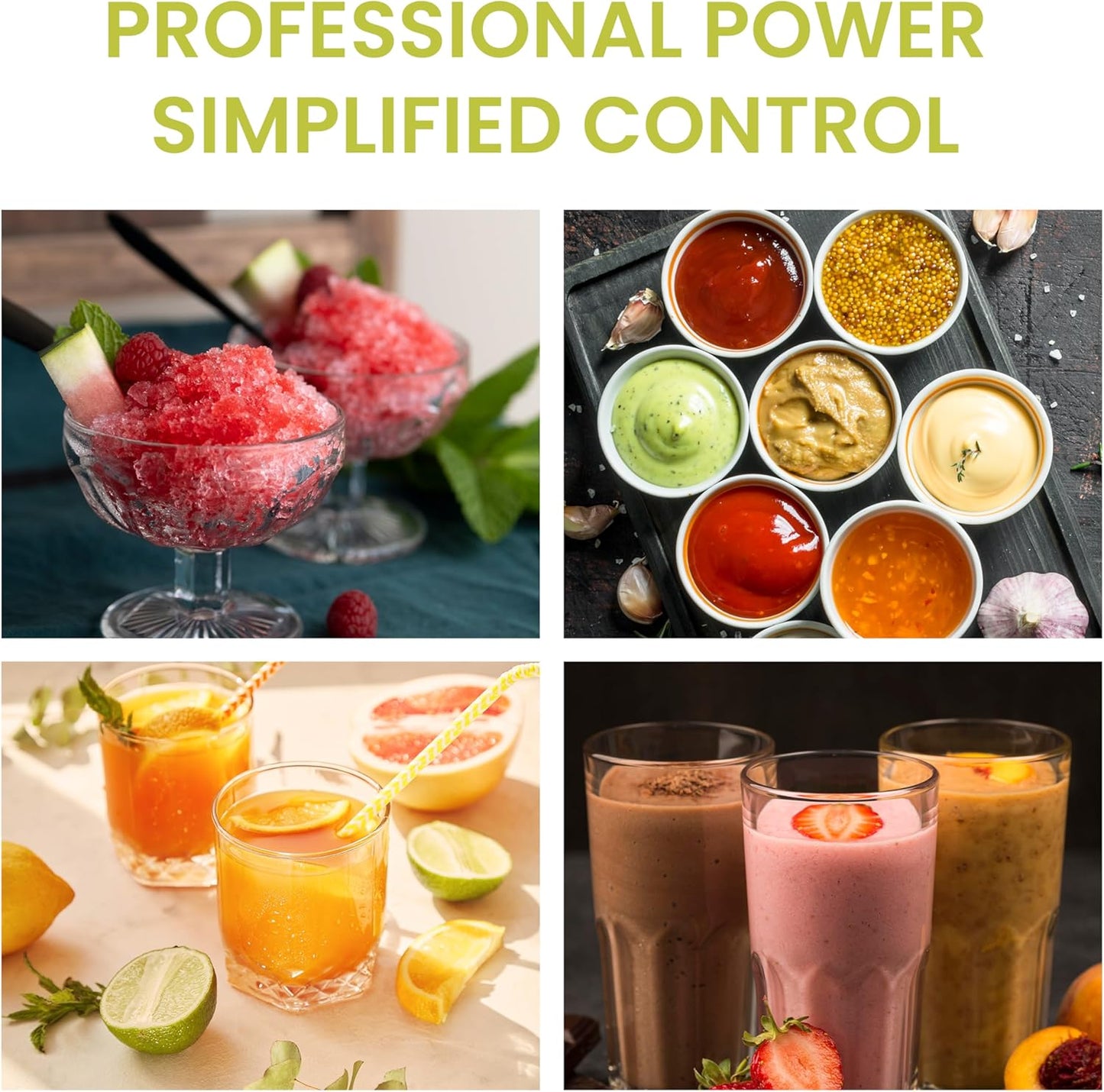 Simple Deluxe Smoothie Blender - 1200W Powerful Kitchen Blender with 60 oz Capacity & BPA-Free Cups | Ice Crushing, Juices, Shakes, Sauces