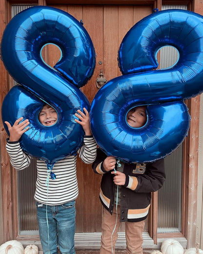 Skiennix Navy Blue Number 80 Balloon - 40 Inch 80th Birthday Decoration for Men & Women